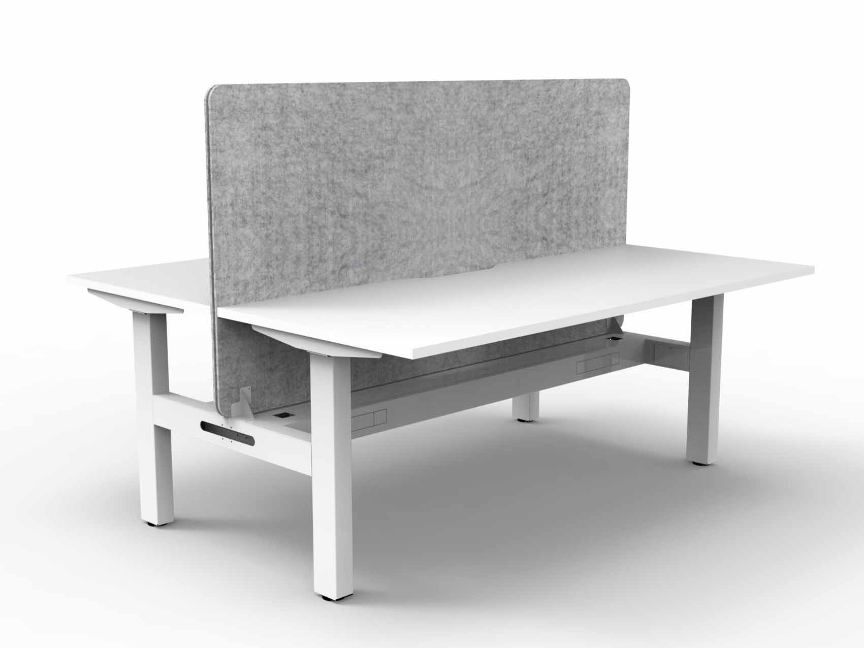 Boost Static Back to Back Workstation with Cable Tray and Eco Screen